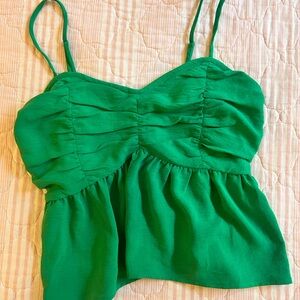 ILLA ILLA Vibrant Green Ruched Camisole